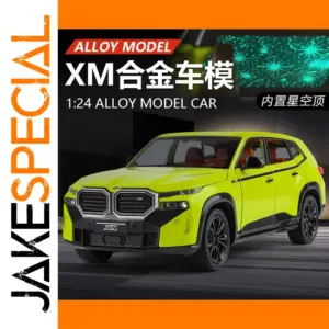 Vibrant Lime Green BMW XM 1:24 Diecast SUV