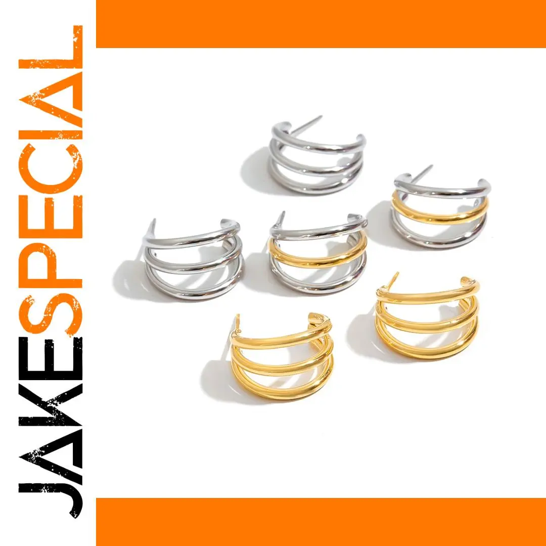 Geometric Stainless Steel Hoop Earrings 1 Geometric Stainless Steel Hoop Earrings