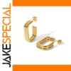 Sleek Stainless Steel Double U Earrings