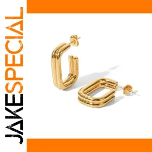 Sleek Stainless Steel Double U Earrings