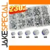 230-Piece Stainless Steel Lock Nut Set with Nylon Inserts