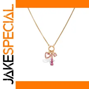 Stainless Steel Pink Zirconia Heart Necklace