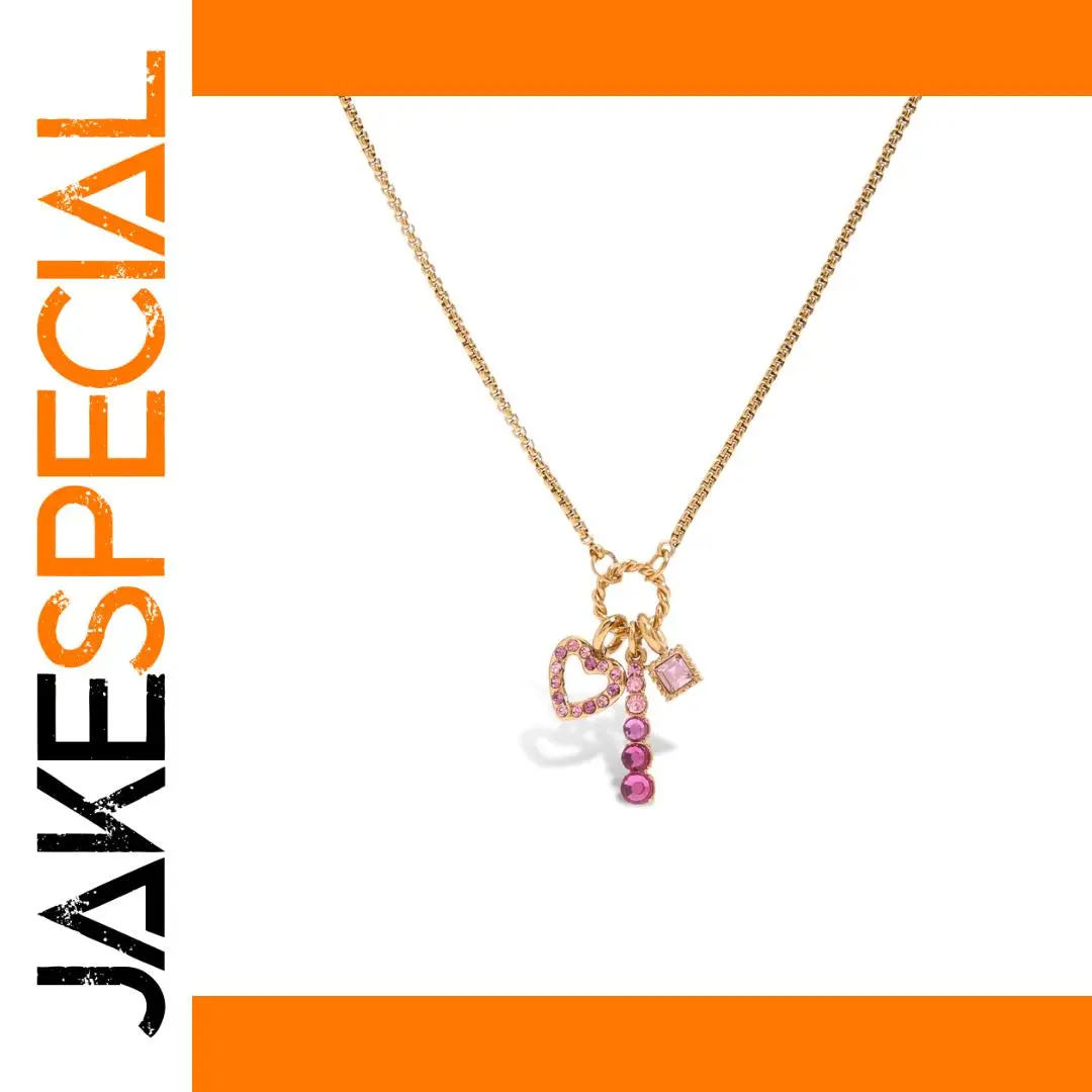 Stainless Steel Pink Zirconia Heart Necklace 1 Stainless Steel Pink Zirconia Heart Necklace