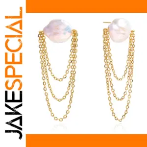 Elegant Stainless Steel Pearl Tassel Earrings