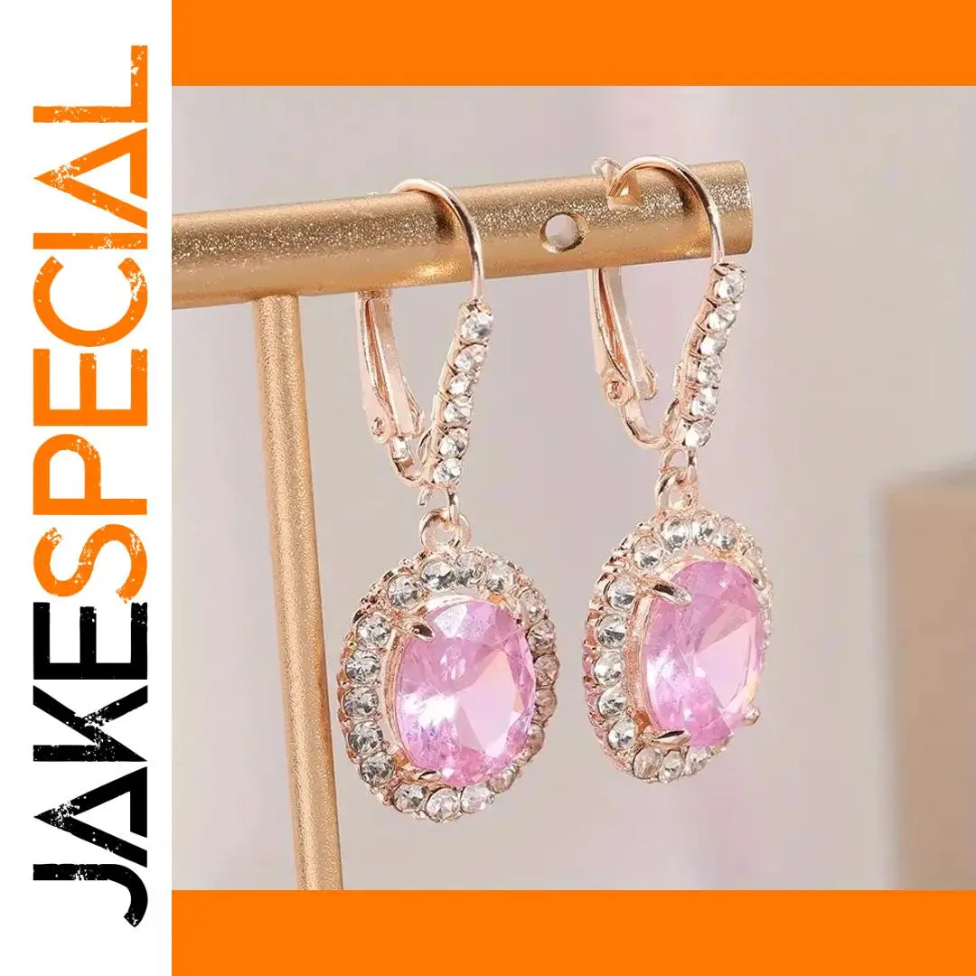 Elegant Pink and White Drop Earrings for Women 1 Elegant Pink and White Drop Earrings for Women