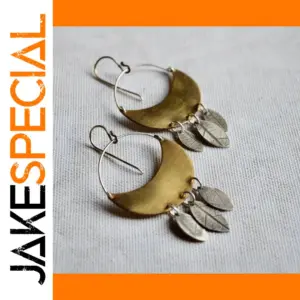 Geometric Leaf Drop Earrings with Cubic Zirconia