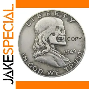 Vintage 1949 Skull Patriotic Coin