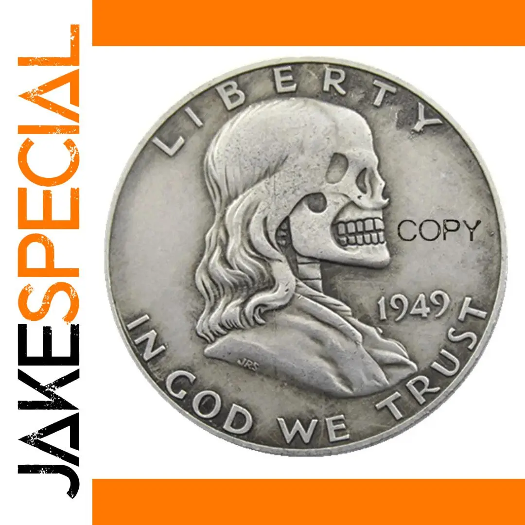 Vintage 1949 Skull Patriotic Coin 1 Vintage 1949 Skull Patriotic Coin