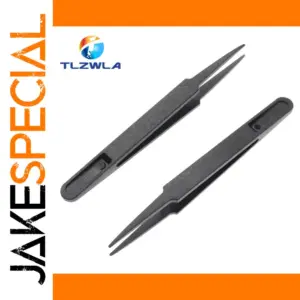 Black Anti-Static Plastic Tweezers Set for Electronics
