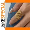 Stainless Steel Gold Floral Ring
