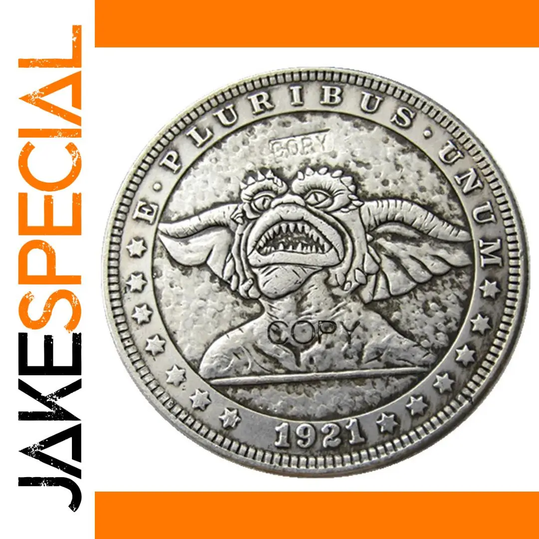 Vintage Horror Morgan Coin with Gothic Artwork 1 Vintage Horror Morgan Coin with Gothic Artwork