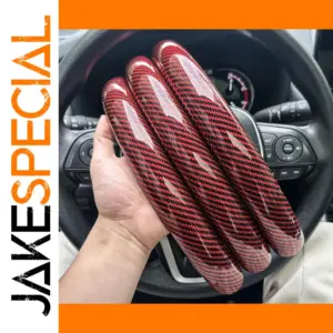 Red Carbon Fiber Steering Wheel Covers Set of 3