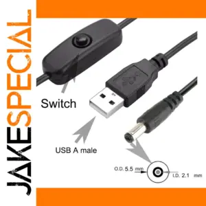 Black Power Cable with Switch 1.5m