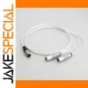 Premium White Braided XLR Audio Cable with Silver Conductors