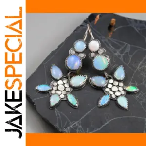 Vintage Blue Opalescent Waterdrop Earrings