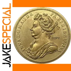 Queen Anne Vintage Brass Replica Coin - 30mm