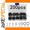 200-Piece Carbon Steel C-Clip Set for Metalworking