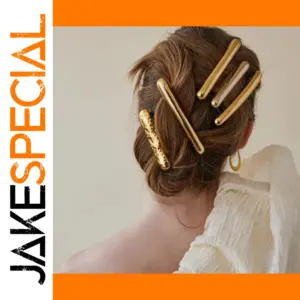 Gold Stainless Steel Hairpin with Water Drop Pattern