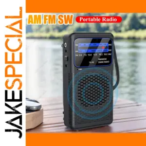 Portable Black Radio with Flashlight and AM/FM/SW Bands