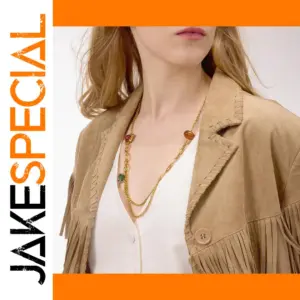 Vintage-Style Stainless Steel Necklace with Gemstones