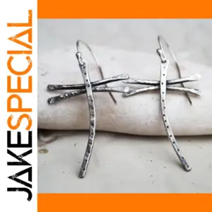 Vintage Copper Dragonfly Earrings with Geometric Details