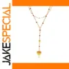 Elegant Gold over Stainless Steel Layered Necklace