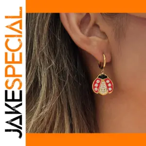 Stainless Steel Ladybug Drop Earrings