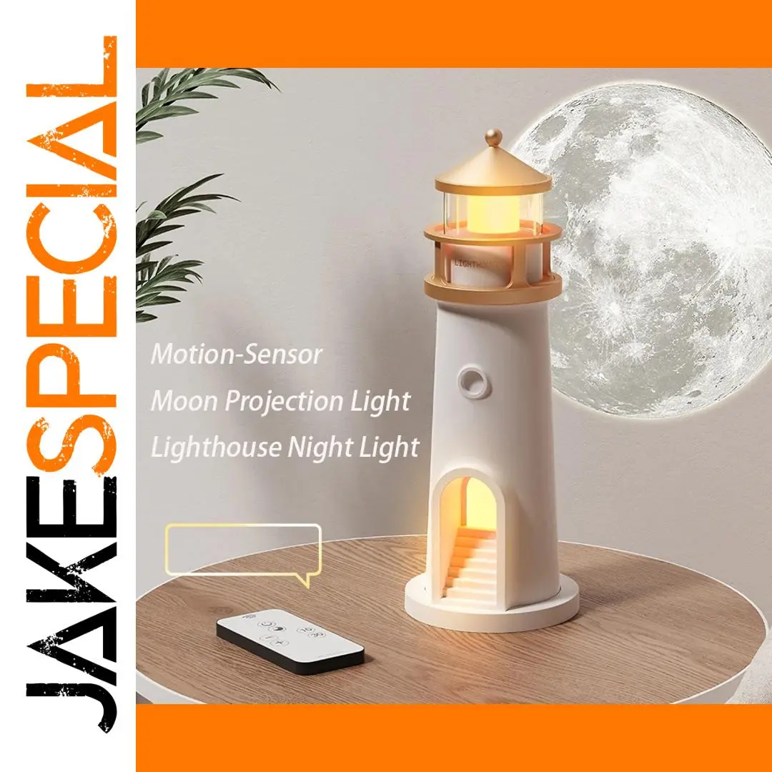 Moon Lighthouse Projection Lamp with White Noise 1 Moon Lighthouse Projection Lamp with White Noise