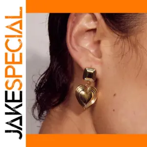 Geometric Stainless Steel Gold Drop Earrings