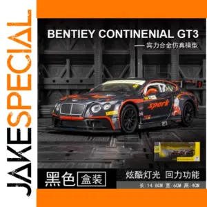 Black Bentley Continental GT3 Toy Car 1:32 Scale