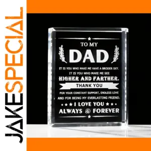 Elegant Dad’s Crystal Keepsake Plaque