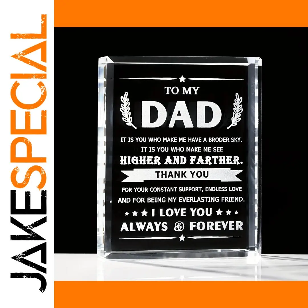 Elegant Dad’s Crystal Keepsake Plaque 1 Elegant Dad’s Crystal Keepsake Plaque