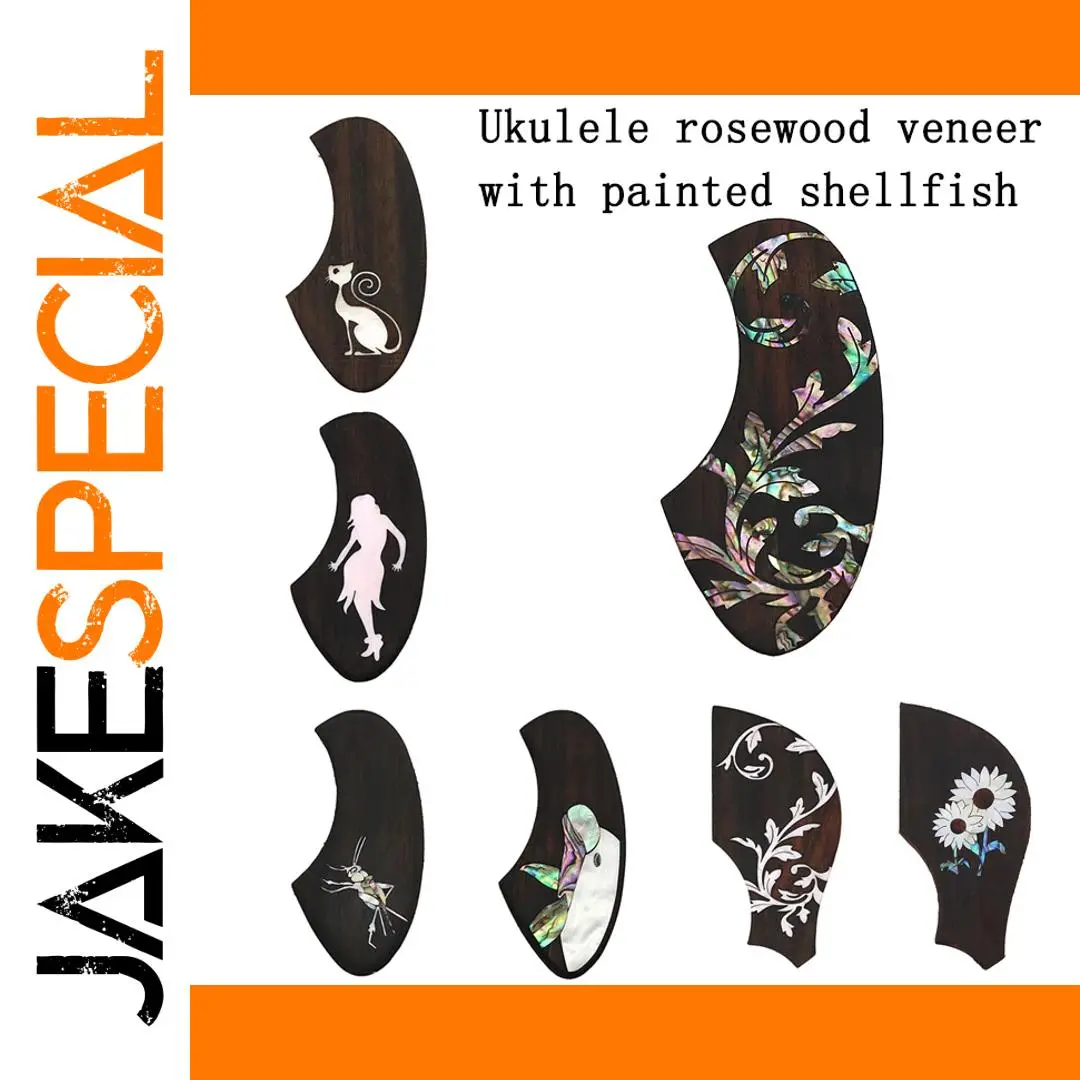 Rosewood Inlaid Pickguard for Ukulele 1 Rosewood Inlaid Pickguard for Ukulele