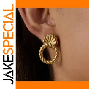 Gold Stainless Steel Geometric Earrings for Women