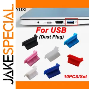 Colorful Silicone USB Dust Plug Covers (Set of 10)