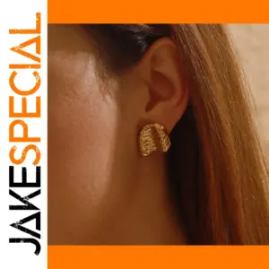 Modern Gold Stainless Steel Hammer Earrings