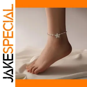 Star Anklet for Women with Cubic Zirconia