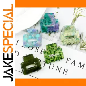 Acetate Mini Square Hair Clamps Set