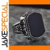 Men's Silver Black Zircon Cocktail Ring