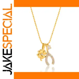 Gold-Tone Stainless Steel Necklace with Charms