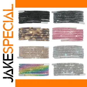 Rhinestone Shoelaces, 3.2mm Diameter, Multiple Lengths