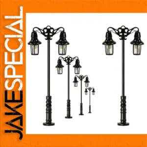 Vintage Black Street Lamps Set for Model Railways
