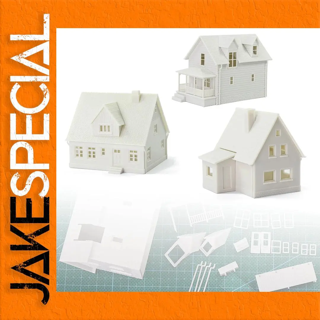 N Scale Model Village House Set 1 N Scale Model Village House Set