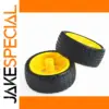 Black Rubber Robot Wheels with Yellow Hubs
