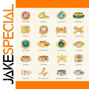 Stainless Steel Gold Tone Geometric Ring