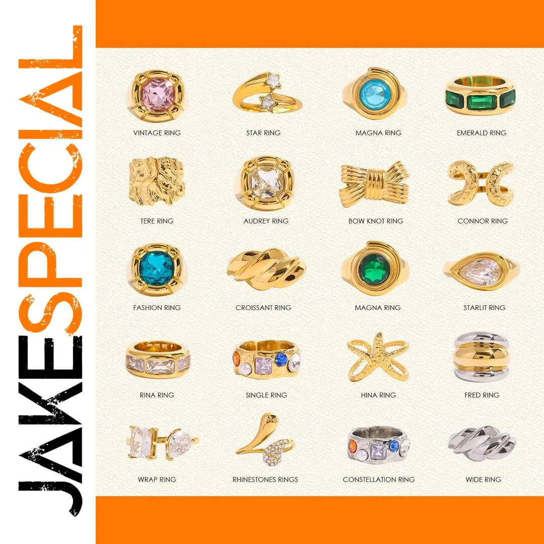 Stainless Steel Gold Tone Geometric Ring 1 Stainless Steel Gold Tone Geometric Ring