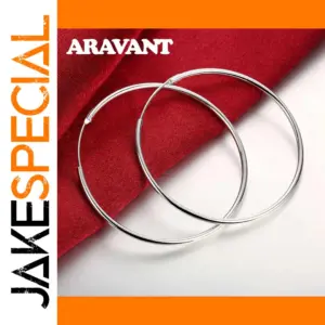 925 Silver Hoop Earrings with Discreet Clasp