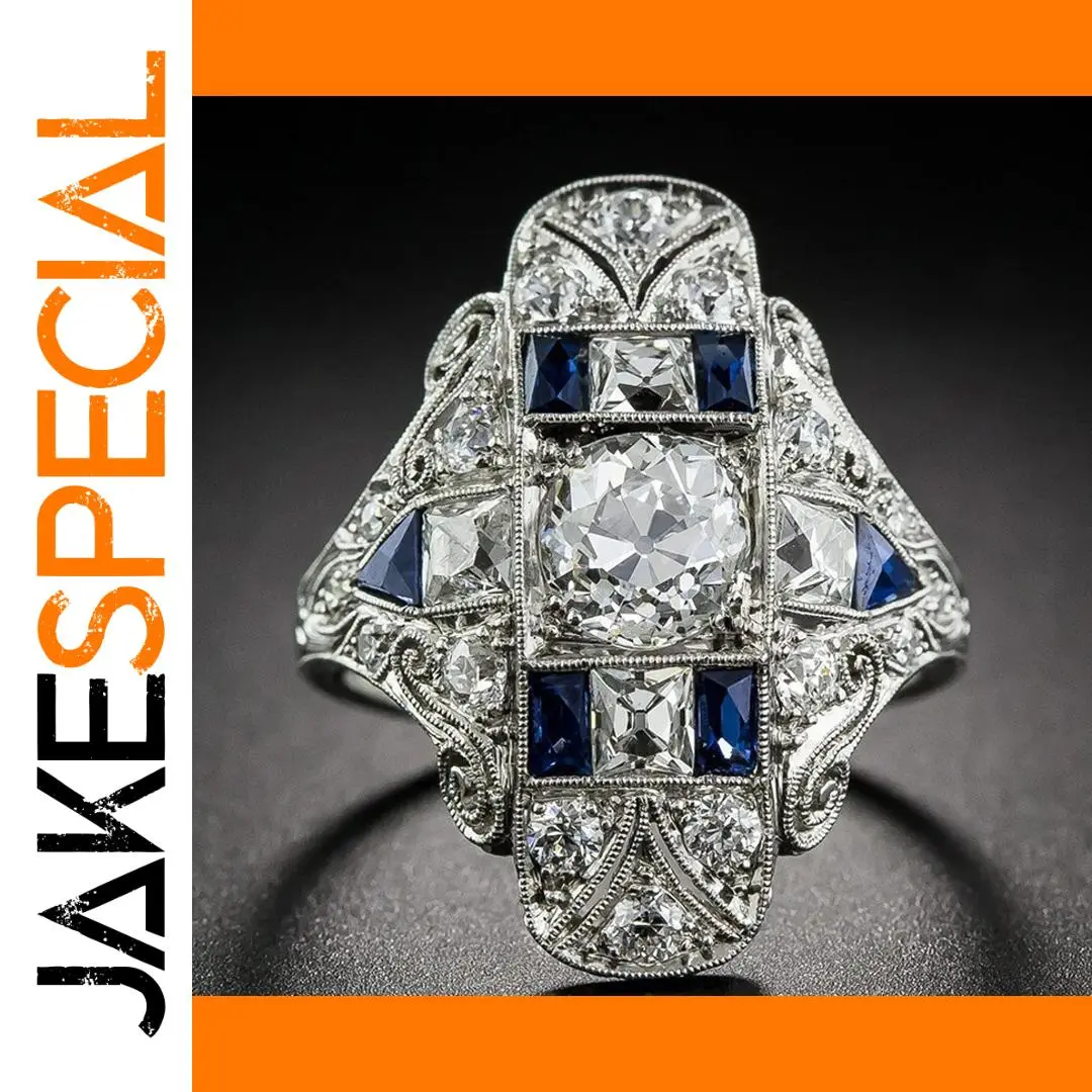 Vintage Silver Square Cocktail Ring for Women 1 Vintage Silver Square Cocktail Ring for Women