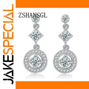 Geometric Drop Earrings with CZ Crystals