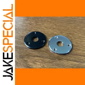 Round Metal Guitar & Bass Jack Plate in Chrome or Black
